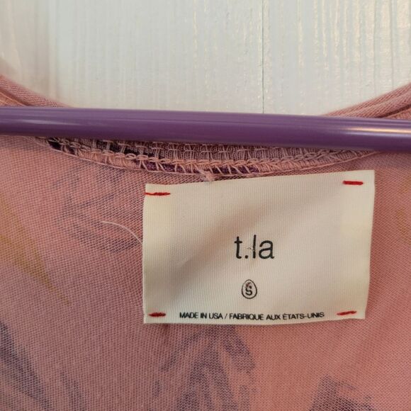 Anthropologie t.la Sylvan Flutter Sleeve Botanical Print T-Shirt Size Small - Picture 4 of 5